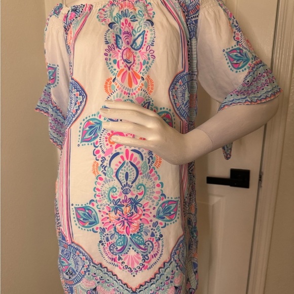 Lilly Pulitzer Floral Patterned Dress with Blue and Pink Accents Size XS. - Picture 3 of 12